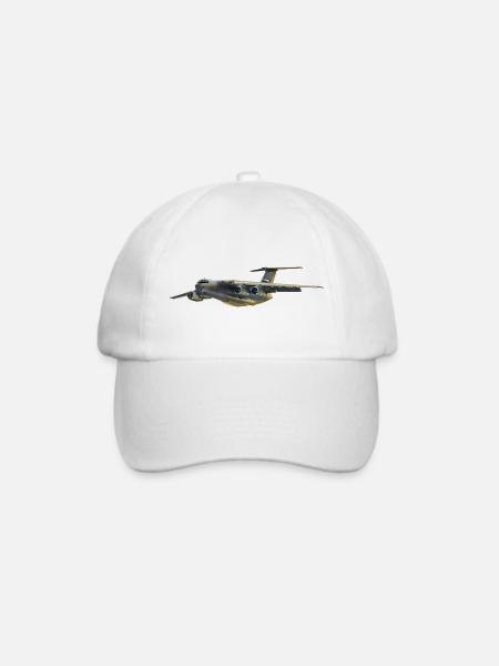 Frachtflugzeug Silhouette in Grau - Baseballkappe - Weiß/Weiß