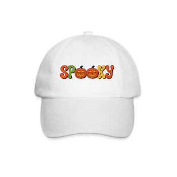 Spooky Kürbis Schriftzug - Baseballkappe - Weiß/Weiß - Vorne