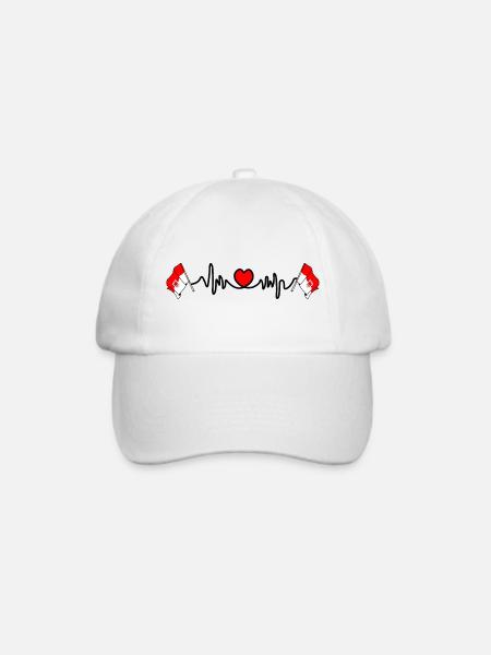 Vorarlberger Herzschlagflaggen - Baseballkappe - Weiß/Weiß