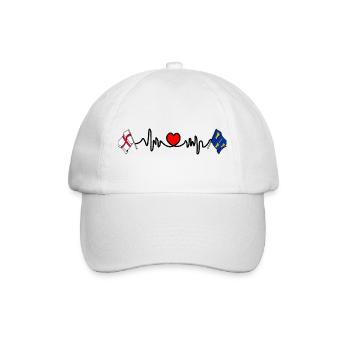 Cheshire & England Herzschlag - Baseballkappe - Weiß/Weiß - Vorne