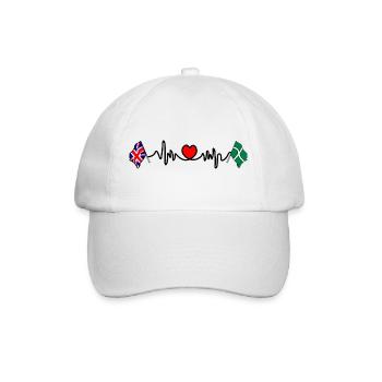 Devon & Großbritannien Herzschlag - Baseballkappe - Weiß/Weiß - Vorne