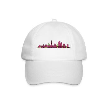 Lille City Skyline Glockenturm Moderne Linienkunst - Baseballkappe - Weiß/Weiß - Vorne