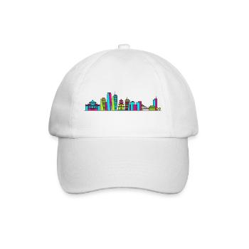 Hanoi City Skyline One Pillar Pagode Kunst - Baseballkappe - Weiß/Weiß - Vorne