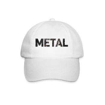 Rostiges Metallbuchstaben-Design - Baseballkappe - Weiß/Weiß - Vorne