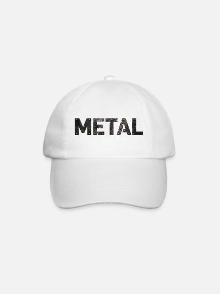 Rostiges Metallbuchstaben-Design - Baseballkappe - Weiß/Weiß