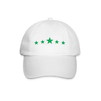Grüne Sterne - Baseballkappe - Weiß/Weiß - Vorne