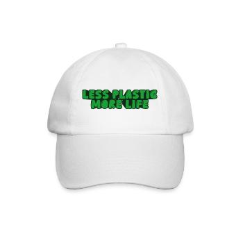 weniger Plastik, mehr Lebensdauer - Baseballkappe - Weiß/Weiß - Vorne