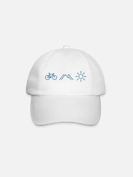 Fahrrad Berge Sonne - Baseballkappe - Weiß/Weiß
