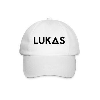 Vorname Lukas - Baseballkappe - Weiß/Weiß - Vorne