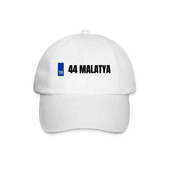 44 Malatya Kennzeichen | Türkisches Kennzeichen - Baseballkappe - Weiß/Weiß - Vorne