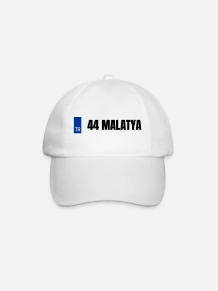 44 Malatya Kennzeichen | Türkisches Kennzeichen - Baseballkappe - Weiß/Weiß