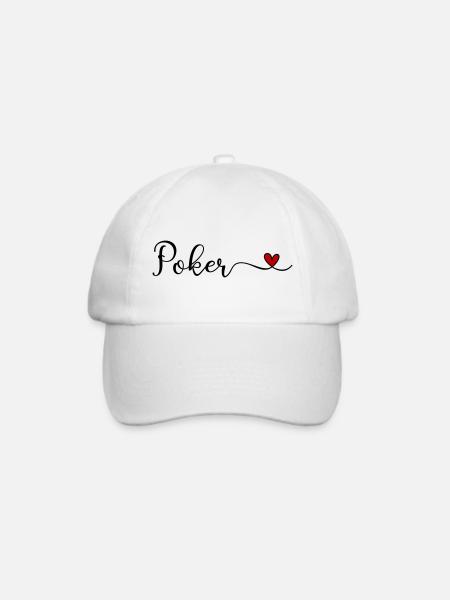 Poker Herz - Baseballkappe - Weiß/Weiß