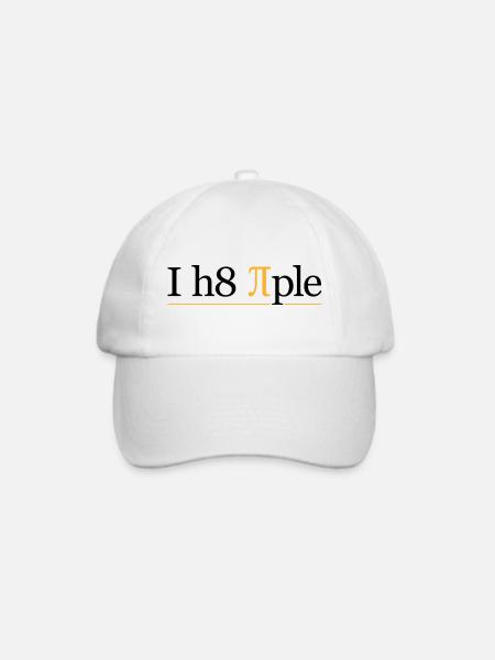 I h8 Piple - Baseballkappe - Weiß/Weiß