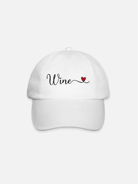 Wein Herzt - Baseballkappe - Weiß/Weiß