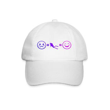 Geschenkidee für eine Scuba-Diverin mit Freediving - Baseballkappe - Weiß/Weiß - Vorne