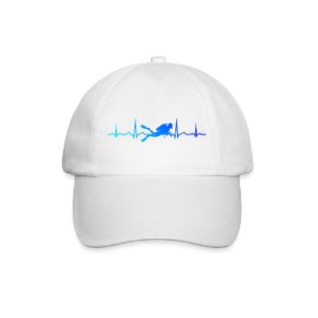 Geschenkidee für einen Freediver mit Gerätetauchen - Baseballkappe - Weiß/Weiß - Vorne
