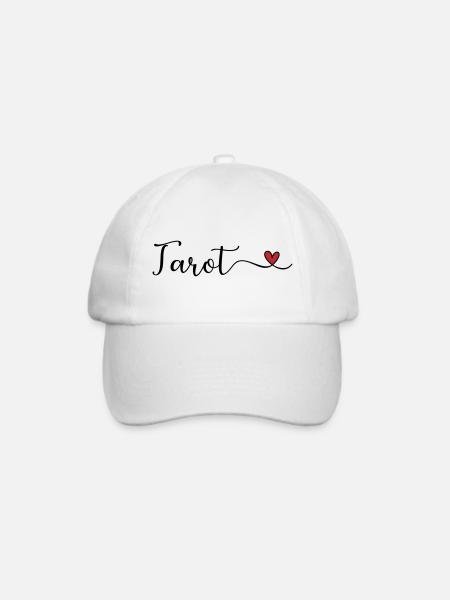 Tarot Schrift mit Herz - Baseballkappe - Weiß/Weiß