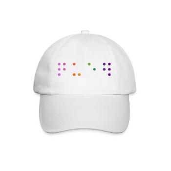 Queer-Kontraktierte Braille - Baseballkappe - Weiß/Weiß - Vorne