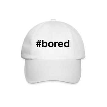 BORED Hashtag Langeweile - Baseballkappe - Weiß/Weiß - Vorne