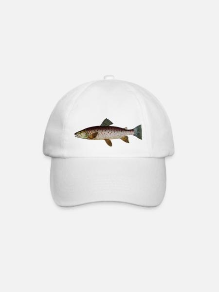 Forelle - Baseballkappe - Weiß/Weiß