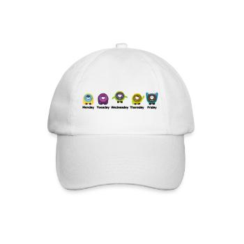 Wochentage Monster - Baseballkappe - Weiß/Weiß - Vorne
