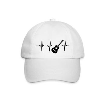 EIN HERZ SCHLÄGT FÜR DIE GITARRE - Baseballkappe - Weiß/Weiß - Vorne
