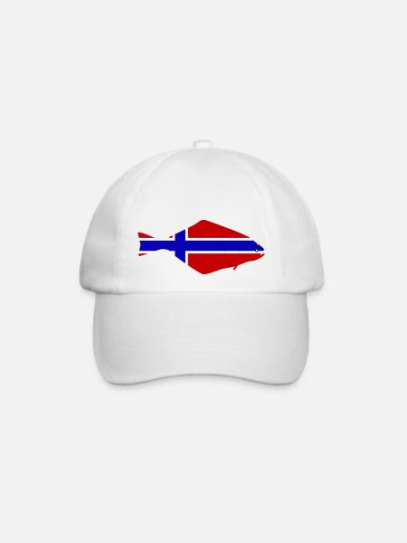 Heilbutt_Norwegen - Baseballkappe - Weiß/Weiß