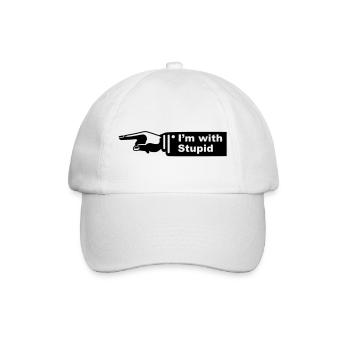 im with stupid - ich bin mit dummen - Baseballkappe - Weiß/Weiß - Vorne