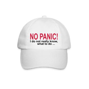 NO PANIC! - Baseballkappe - Weiß/Weiß - Vorne