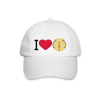i love ass herz liebe logo rund nackte frau sexy a - Baseballkappe - Weiß/Weiß - Vorne