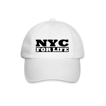 Coole - NYC For life - Design by Milaino - Baseballkappe - Weiß/Weiß - Vorne