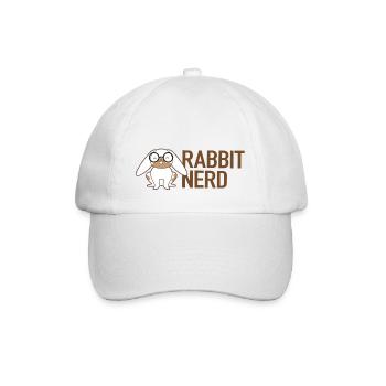 Kaninchen-Nerd mit weißem und braunem Kaninchen - Baseballkappe - Weiß/Weiß - Vorne