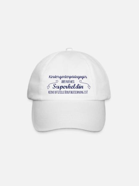 Stoffbeutel: "Kindergartenpädagogin" - Baseballkappe - Weiß/Weiß