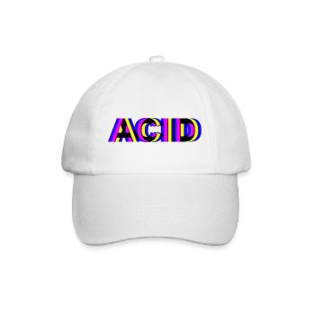 acid house techno - Baseballkappe - Weiß/Weiß - Vorne