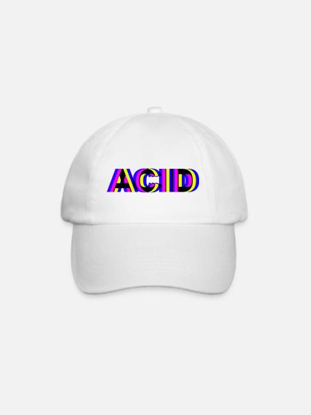 acid house techno - Baseballkappe - Weiß/Weiß