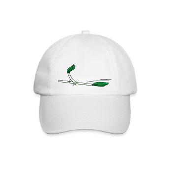 Lustiger Lauch mit Hexenbesen. - Baseballkappe - Weiß/Weiß - Vorne