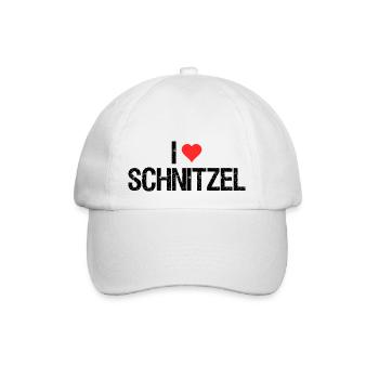Ich liebe Schnitzel - Baseballkappe - Weiß/Weiß - Vorne