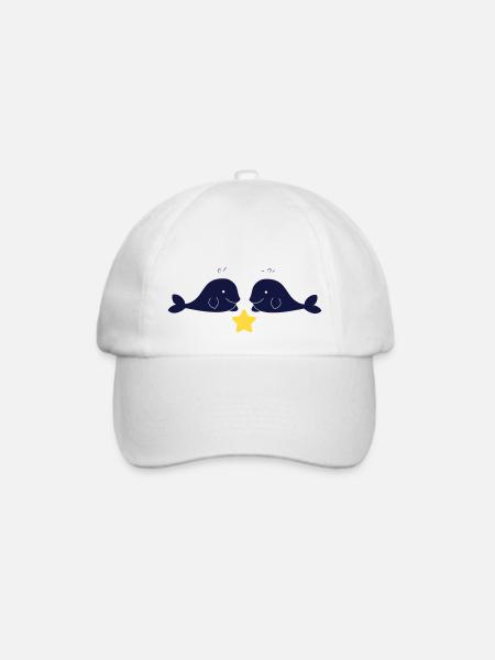 2 Wale - Baseballkappe - Weiß/Weiß
