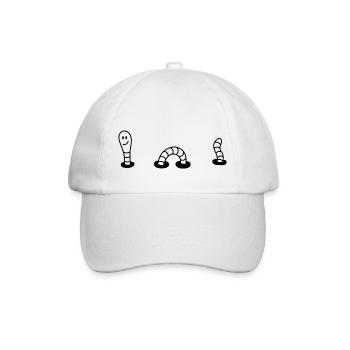 Regenwurm - Baseballkappe - Weiß/Weiß - Vorne