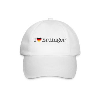 I love Erdinger - Baseballkappe - Weiß/Weiß - Vorne