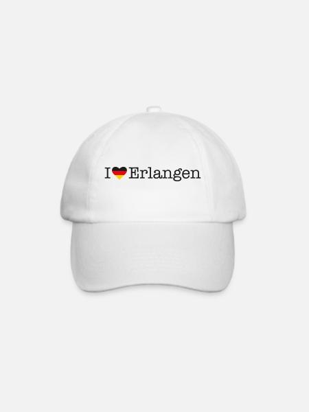 I love Erlangen - Baseballkappe - Weiß/Weiß