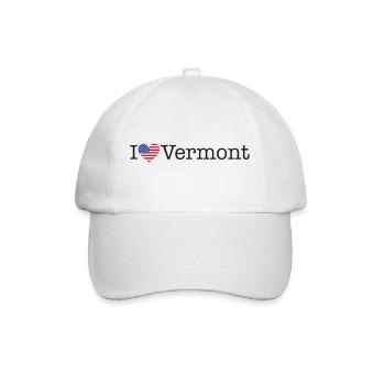 I love Vermont - Baseballkappe - Weiß/Weiß - Vorne