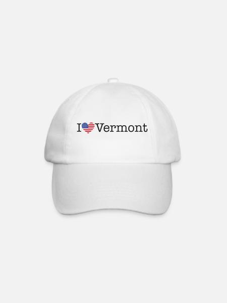 I love Vermont - Baseballkappe - Weiß/Weiß