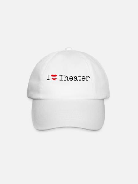 I love Theater - Baseballkappe - Weiß/Weiß