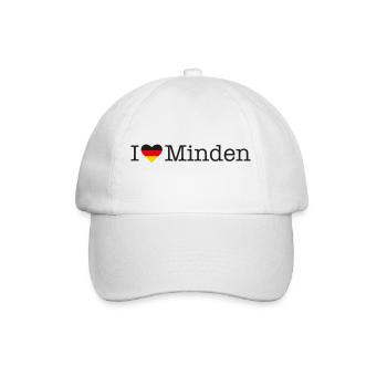 I love Minden - Baseballkappe - Weiß/Weiß - Vorne