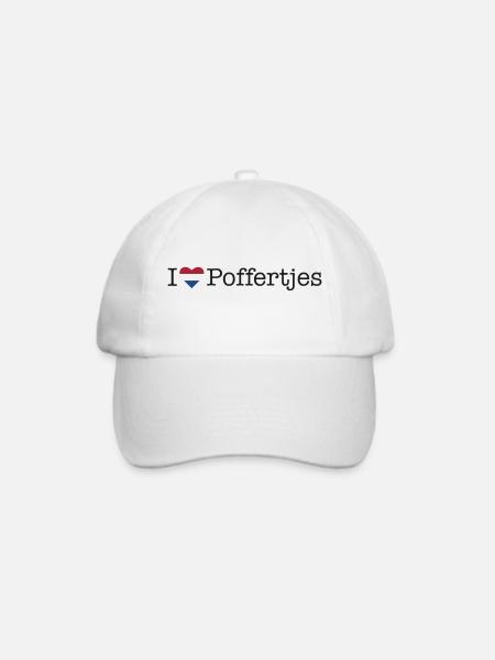 I love Poffertjes - Baseballkappe - Weiß/Weiß