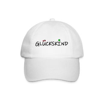 glückskind (schwarz) - Baseballkappe - Weiß/Weiß - Vorne