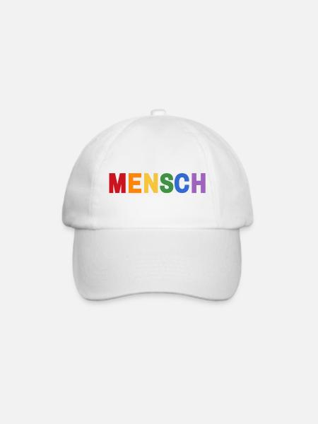 Mensch Pride Regenbogen  - Baseballkappe - Weiß/Weiß