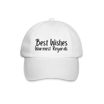 Best Whishes wärmste Grüße - Baseballkappe - Weiß/Weiß - Vorne