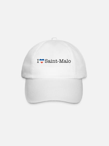 I love Saint Malo - Baseballkappe - Weiß/Weiß